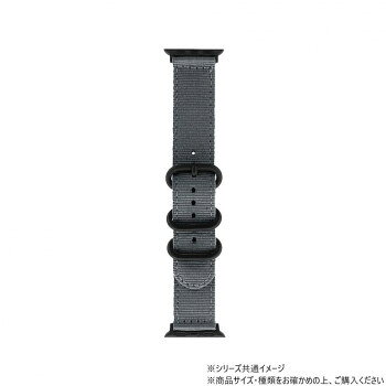Apple Watch バンド CORVIN 3バックルナイロンバンド グレー LN-AW41B38GY