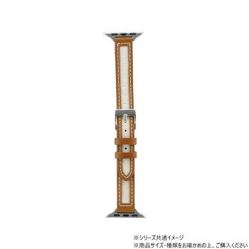 Apple Watch バンド CORVIN キャンバスMIXスリムレザーバンド ブラウン LN-AW41B42BR