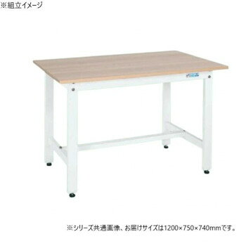 サカエ 軽量作業台KKタイプ 抗菌加工 木目天板 パールホワイト 1200×750×740mm KK-...