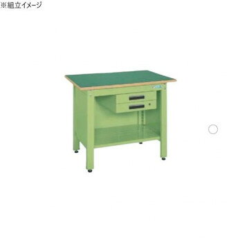 サカエ 一人用作業台CPタイプ サカエリューム天板 900×600×740mm グリーン CP-096B...