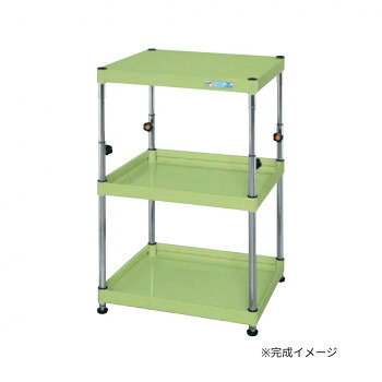 サカエ CSパールワゴン 高さ調整 固定タイプ 樹脂製 グリーン TCSPN-6083 【北海道・沖縄・離島配送不可】
