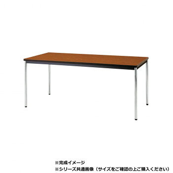 ＜＜ご注意下さい＞＞こちらの商品はメーカーよりお客様へ直接お届けの品になります。 当店での在庫はしておりません。在庫の有無はメーカー在庫のみになりますので、急な欠品や急に廃盤になる可能性がございます。こちらの商品の配送について○北海道・沖縄・離島につきましては、配送不可となりますので予めご了承お願いします。こちらの商品の包装(ラッピング)について○上記の理由(メーカーより直送)により包装はできませんので予めご了承お願いします。こちらの商品の不具合について○お届けしましたこちらの商品に不具合があった場合、商品到着日より1週間以内に当店にご連絡ください。メーカーが直接対応させて頂きます。○お客様がご自身で修理された場合、費用の負担は致しかねますので予めご了承下さい。棚はなく、シンプルで使いやすいデザインの会議用テーブルです。丸脚です。サイズ：幅1800×奥行750×高さ700mm/脚間寸法1710mm、個装サイズ：18.2×80×10cm重量：23.6kg、個装重量：23600g素材・材質：天板:28mm厚メラミン化粧板・フラッシュ構造・エラストマエッジ桁部:16×40スチールパイプ・焼付塗装棚脚:Φ15.9スチールパイプ・焼付塗装脚部:Φ31.8スチールパイプ・クロームメッキ・アジャスター付廃材利用仕様：組立品生産国：日本