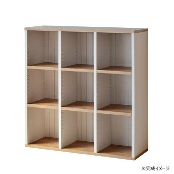 ＜＜ご注意下さい＞＞こちらの商品はメーカーよりお客様へ直接お届けの品になります。 当店での在庫はしておりません。在庫の有無はメーカー在庫のみになりますので、急な欠品や急に廃盤になる可能性がございます。こちらの商品の配送について○北海道・沖縄・離島につきましては、配送不可となりますので予めご了承お願いします。こちらの商品の包装(ラッピング)について○上記の理由(メーカーより直送)により包装はできませんので予めご了承お願いします。こちらの商品の不具合について○お届けしましたこちらの商品に不具合があった場合、商品到着日より1週間以内に当店にご連絡ください。メーカーが直接対応させて頂きます。○お客様がご自身で修理された場合、費用の負担は致しかねますので予めご了承下さい。自由自在にアレンジできるフレンチカントリー本棚です。ちょうどいいサイズ感になっております。積み重ねても、横並びでも使えます。お部屋に合わせて自由にアレンジできる収納ラックです。絵本や雑誌、小物をスッキリ収納しながら、インテリアとしても映えるデザインです。移動棚と仕切り板でアレンジ自在です。必要工具:プラスドライバー、ゴムハンマー※組立家具を含む木材加工品は、組み立て方や設置環境によってサイズに誤差が生じる場合がございます。※また掲載商品の仕様等はメーカーのリニューアルに伴い、予告なく変更する場合もございますので予めご了承ください。※実物の商品になるべく近いお色になるよう努めておりますが、 お客様のご使用のモニターやブラウザなどの環境により、 色の見え方が実物と多少異なる場合がございます。 予めご了承ください。サイズ：外寸:幅90.2×奥行29.5×高さ94.1cm、オープン収納内寸:幅27×奥行28×高さ30cm、個装サイズ：96×19×32cm重量：17kg、個装重量：18000g素材・材質：パーチクルボードプリント化粧繊維板(MDF)仕様：組立式低ホルムアルデヒド仕様移動棚:6枚耐荷重天板耐荷重:30kg棚板耐荷重:10kg付属品：連結補助金具転倒防止バンド生産国：日本