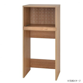日本製組立家具 キッチンラック ゴミ箱収納スライド式レンジ台 CO-KR1360R ブラウン 【北海道・沖縄・離島配送不可】