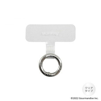 スマホケースの中に挟むだけでマルチに使えるスマホアクセサリです。リングに指を通すことでスマートフォンの持ちやすさを向上し、落下を防止します。リング部分を持ち手にして持ち歩いたり、カバン・ベルトループ等に取り付けたりと様々な用途でご使用いただけます。ストラップを取り付けることも可能です。※充電ケーブル口の幅が10〜15mmのスマホケースと組み合わせてのご使用を推奨しております。推奨寸法以外のケースでのご使用は、充電口から本品が抜けやすくなる場合がございますのでご注意ください。※お客様のお使いのモニター設定、お部屋の照明等により実際の商品と色味が異なる場合がございます。※諸般の事情につき、予告なくデザインや仕様が変更になる場合があります。サイズ：個装サイズ：1×15×9cm重量：個装重量：10g素材・材質：TPU、亜鉛合金仕様：(C)2022GourmandiseInc.生産国：中国
