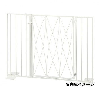 ＜＜ご注意下さい＞＞こちらの商品はメーカーよりお客様へ直接お届けの品になります。 当店での在庫はしておりません。在庫の有無はメーカー在庫のみになりますので、急な欠品や急に廃盤になる可能性がございます。こちらの商品の配送について○北海道・沖縄・離島につきましては、配送不可となりますので予めご了承お願いします。こちらの商品の包装(ラッピング)について○上記の理由(メーカーより直送)により包装はできませんので予めご了承お願いします。こちらの商品の不具合について○お届けしましたこちらの商品に不具合があった場合、商品到着日より1週間以内に当店にご連絡ください。メーカーが直接対応させて頂きます。○お客様がご自身で修理された場合、費用の負担は致しかねますので予めご了承下さい。檻のような柵から卒業できます。おしゃれなペットゲートです。置くだけで簡単に設置できます。連結できるので、間口に広さに合わせて設置できます。※こちらは組立商品です。※6kgまでの小型犬向けの簡易型侵入防止用ゲートになります。※商品は手作りの為、塗装や形状に多少のばらつきがございます。※また、3mmほどの誤差が生じることがございます。予めご理解のほどよろしくお願い申し上げます。サイズ：W81×L22×H61cm、個装サイズ：4.5×61.5×63.0cm重量：個装重量：4200g素材・材質：スチール(粉体塗装)仕様：組立式生産国：中国