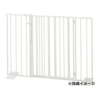 ＜＜ご注意下さい＞＞こちらの商品はメーカーよりお客様へ直接お届けの品になります。 当店での在庫はしておりません。在庫の有無はメーカー在庫のみになりますので、急な欠品や急に廃盤になる可能性がございます。こちらの商品の配送について○北海道・沖縄・離島につきましては、配送不可となりますので予めご了承お願いします。こちらの商品の包装(ラッピング)について○上記の理由(メーカーより直送)により包装はできませんので予めご了承お願いします。こちらの商品の不具合について○お届けしましたこちらの商品に不具合があった場合、商品到着日より1週間以内に当店にご連絡ください。メーカーが直接対応させて頂きます。○お客様がご自身で修理された場合、費用の負担は致しかねますので予めご了承下さい。檻のような柵から卒業できます。おしゃれなペットゲートです。置くだけで簡単に設置できます。連結できるので、間口に広さに合わせて設置できます。※こちらは組立商品です。※6kgまでの小型犬向けの簡易型侵入防止用ゲートになります。※商品は手作りの為、塗装や形状に多少のばらつきがございます。※また、3mmほどの誤差が生じることがございます。予めご理解のほどよろしくお願い申し上げます。サイズ：W81×L22×H61cm、個装サイズ：4.5×61.5×63.0cm重量：個装重量：4540g素材・材質：スチール(粉体塗装)仕様：組立式生産国：中国