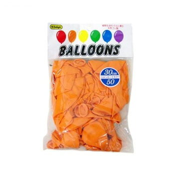 Hi-Delight BALLOONS ゴム風船 スタンダード 30cm 単色 50入 オレンジ 11305/05 【北海道・沖縄・離島配送不可】