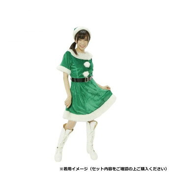 コスチューム コスプレ衣装 カラフルサンタガール グリーン