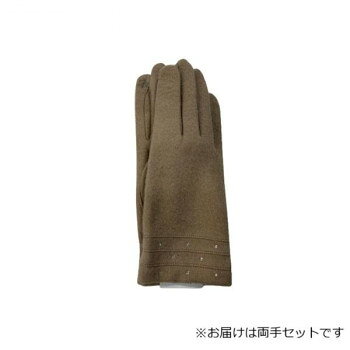 婦人用手袋 アクリルジャージ スパンコール (スマホ対応) ライトベージュ(1) 002352724