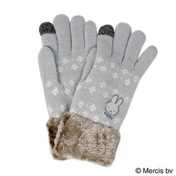 Dick Bruna ディック・ブルーナ Miffy ミッフィー 婦人用手袋 ライトグレー(5) BR4184125