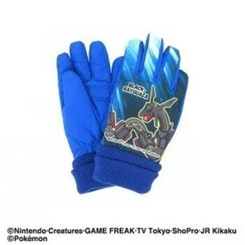 ポケットモンスター(ポケモン) 黒いレックウザ 子供用手袋 フルプリント 立体5指 5才 ブルー(5) PM2177524