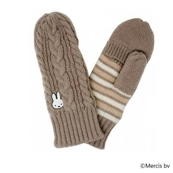 Dick Bruna ディック・ブルーナ Miffy ミッフィー 婦人用手袋 指出しミトン ベージュ/BE5 BR3184025