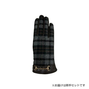 婦人用手袋 羊革コンビ手袋 22cm チャ(2) 001317121