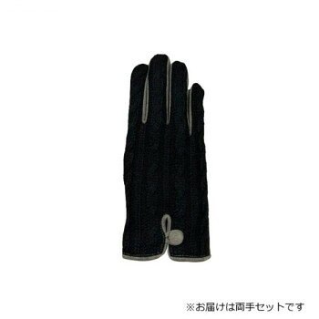婦人用手袋 豚革コンビ手袋 22cm クロ(4) 001327321