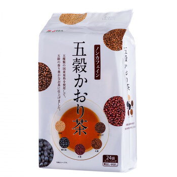 ＜＜ご注意下さい＞＞こちらの商品はメーカーよりお客様へ直接お届けの品になります。 当店での在庫はしておりません。在庫の有無はメーカー在庫のみになりますので、急な欠品や急に廃盤になる可能性がございます。こちらの商品の配送について○北海道・沖縄・離島につきましては、配送不可となりますので予めご了承お願いします。こちらの商品の包装(ラッピング)について○上記の理由(メーカーより直送)により包装はできませんので予めご了承お願いします。こちらの商品の不具合について○お届けしましたこちらの商品に不具合があった場合、商品到着日より1週間以内に当店にご連絡ください。メーカーが直接対応させて頂きます。○お客様がご自身で修理された場合、費用の負担は致しかねますので予めご了承下さい。長く生産されるゼンヤクノーの定番商品です。安心・安全の美味しいお茶です。はとむぎ、黒大豆、大麦、小豆、玄米の5種の国産穀類を使用して、五穀の香り豊かなお茶に仕上げました。ゼンヤクノーのロングセラー人気商品です。※本品製造工場では「大豆、ゴマ」を含む製品を製造しています。商品区分：健康食品内容量：168g/7g×24袋(6袋×4包)サイズ：W115×D60×180mm、個装サイズ：31.0×25.5×25.0cm重量：198g、個装重量：2420g仕様：ノンカフェイン1日の摂取目安量:1日コップ5〜6杯程度※あくまでもお茶になるため、1.2〜1.5Lを上限として摂取してください。賞味期間：製造日より720日生産国：日本栄養成分：【内容物1袋(7g)あたり】エネルギー28.5kcal、たんぱく質1.4g、脂質0.6g、炭水化物4.4g、食塩相当量0.0009g【抽出液100mlあたり】エネルギー0kcal、たんぱく質0g、脂質0g、炭水化物0g、食塩相当量0g、カフェイン0mg※この表示値は目安です。※本品ティーバッグ1袋に沸騰水1Lを注ぎ、5分間煮出した後、ろ過した抽出液を分析した結果。(製造者調べ)原材料：名称：混合茶(ティーバック)はとむぎ(国産)、黒大豆(国産・遺伝子組み換えでない)、大麦(国産)、小豆(国産)、玄米(国産)保存方法：直射日光や高温多湿を避けて保存してください。製造（販売）者情報：【製造者】株式会社ゼンヤクノー鳥取市賀露町4001