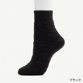 ビビエルボ メディロン 婦人もこもこキルトソックス ブラック 3830