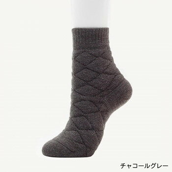 ビビエルボ メディロン 紳士もこもこキルトソックス チャコールグレー 3831