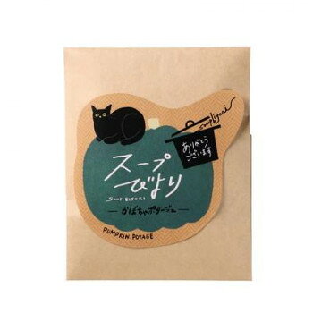 ＜＜ご注意下さい＞＞こちらの商品はメーカーよりお客様へ直接お届けの品になります。 当店での在庫はしておりません。在庫の有無はメーカー在庫のみになりますので、急な欠品や急に廃盤になる可能性がございます。こちらの商品の配送について○北海道・沖縄・離島につきましては、配送不可となりますので予めご了承お願いします。こちらの商品の包装(ラッピング)について○上記の理由(メーカーより直送)により包装はできませんので予めご了承お願いします。こちらの商品の不具合について○お届けしましたこちらの商品に不具合があった場合、商品到着日より1週間以内に当店にご連絡ください。メーカーが直接対応させて頂きます。○お客様がご自身で修理された場合、費用の負担は致しかねますので予めご了承下さい。北海道佐呂間産の甘みの強いかぼちゃを使用したかぼちゃのポタージュです。化学調味料(アミノ酸等)、保存料は不使用で、かぼちゃ、じゃがいも、チーズ、ミルクなどで味を整えた、コクがありクセになるポタージュスープです。愛らしいねこと野菜をモチーフにしたパッケージに、「ありがとうございます」のメッセージ入りです。※沖縄、離島には配送できません。※一部配送ができない地域や配送曜日が限定されている地域がございますので、予めご了承ください。内容量：20g×2袋サイズ：約148×120×23mm、個装サイズ：20×15×15cm重量：個装重量：348g仕様：賞味期間：製造日より365日セット内容：6個生産国：日本原材料：名称：乾燥スープかぼちゃ粉末(国内製造)、クリーミングパウダー、砂糖、でん粉、デキストリン、乳等を主要原料とする食品、食塩、乾燥マッシュポテト、酵母エキスパウダー、チーズパウダー、発酵調味料(小麦を含む)、香辛料/増粘剤(グァ-ガム)、カロチン色素、香料アレルギー表示：乳、小麦（原材料の一部に含んでいます）保存方法：直射日光・高温多湿を避けて常温で保存してください。製造（販売）者情報：【販売者】ちきり清水商店株式会社静岡県焼津市大住399-1【加工所】北海道ダイニングキッチン株式会社札幌市中央区南14条西9丁目3-44