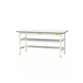 山金工業(YamaTec) SUP-1560TF-WW ワークテーブル150シリーズ 固定式 中間棚付 (H740mm) 1500×600mm (半面棚板付) 