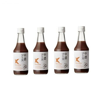 ＜＜ご注意下さい＞＞こちらの商品はメーカーよりお客様へ直接お届けの品になります。 当店での在庫はしておりません。在庫の有無はメーカー在庫のみになりますので、急な欠品や急に廃盤になる可能性がございます。こちらの商品の配送について○北海道・沖縄・離島につきましては、配送不可となりますので予めご了承お願いします。こちらの商品の包装(ラッピング)について○上記の理由(メーカーより直送)により包装はできませんので予めご了承お願いします。こちらの商品の不具合について○お届けしましたこちらの商品に不具合があった場合、商品到着日より1週間以内に当店にご連絡ください。メーカーが直接対応させて頂きます。○お客様がご自身で修理された場合、費用の負担は致しかねますので予めご了承下さい。中濃ソースはやや甘口で香辛料、酸味を抑えたマイルドなソース。ミネラルを含む室戸海洋深層水や昆布、かつおのだしを使い素材のコクや自然の風味を引き出しました。万能タイプですので、トンカツやフライはもちろん、ドレッシング感覚で生野菜等にもお使い頂けます。内容量：300ml(1本あたり)サイズ：縦64×横64×高さ200mm(1本あたり)、個装サイズ：20×20×25cm重量：中濃ソース:570g(1本あたり)、個装重量：1500g仕様：調味料(アミノ酸等)、保存料、甘味料、着色料不使用賞味期間：製造日より720日セット内容：中濃ソース×4生産国：日本原材料：砂糖(国内製造)、野菜・果実(りんご、温州みかん、トマト、玉葱、にんにく)、海洋深層水(原水)、米酢、食塩、米発酵調味料、小麦澱粉、香辛料、昆布エキス、かつお節エキス、(一部に小麦・りんごを含む)アレルギー表示：小麦、りんご（原材料の一部に含んでいます）保存方法：常温製造（販売）者情報：ケンシヨー食品(株)〒781-8132　高知市一宮東町1-30-5