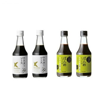 ＜＜ご注意下さい＞＞こちらの商品はメーカーよりお客様へ直接お届けの品になります。 当店での在庫はしておりません。在庫の有無はメーカー在庫のみになりますので、急な欠品や急に廃盤になる可能性がございます。こちらの商品の配送について○北海道・沖縄・離島につきましては、配送不可となりますので予めご了承お願いします。こちらの商品の包装(ラッピング)について○上記の理由(メーカーより直送)により包装はできませんので予めご了承お願いします。こちらの商品の不具合について○お届けしましたこちらの商品に不具合があった場合、商品到着日より1週間以内に当店にご連絡ください。メーカーが直接対応させて頂きます。○お客様がご自身で修理された場合、費用の負担は致しかねますので予めご了承下さい。ウスターソースは、マイルドな中にもスパイシーな香りと辛味のある大人向きの本格派ソースです。高知契約農家産の野菜とくだものに香り高いスパイスを加え、純粋米酢、室戸海洋深層水塩、じゃこだしや昆布を仕込むことで自然の風味を引き出しました。深層水ぽん酢しょうゆは、土佐に古くからある旨味の強い土佐柑子の果汁と香り豊かなゆず果汁をブレンド、さらに室戸海洋深層水を仕込むことでまろやかな味と香りに仕上りました。砂糖は種子島産粗糖、昆布、鰹だしがいっそうコクと風味を引き出します。内容量：ウスターソース:300ml、深層水ぽん酢しょうゆ:300ml(1本あたり)サイズ：ウスターソース:縦64×横64×高さ200mm、深層水ぽん酢しょうゆ:縦64×横64×高さ200mm(1本あたり)、個装サイズ：20×20×25cm重量：ウスターソース:575g、深層水ぽん酢しょうゆ:580g(1本あたり)、個装重量：1500g仕様：ウスターソース:調味料(アミノ酸等)、保存料、甘味料、着色料不使用深層水ぽん酢しょうゆ:調味料(アミノ酸等)、保存料、甘味料、着色料不使用賞味期間：製造日より240日セット内容：濃厚ソース×2深層水ぽん酢しょうゆ×2生産国：日本原材料：ウスターソース:米酢(国内製造)、砂糖、野菜・果実(トマト、たまねぎ、りんご、温州みかん、タマリンド、にんにく)、食塩、香辛料、あじじゃこ、昆布深層水ぽん酢しょうゆ:しょうゆ(小麦・大豆を含む、国内製造)、米酢、海洋深層水(原水)、砂糖、土佐柑子果汁、醸造調味料、ゆず果汁、魚醤、食塩、昆布エキス、かつお節エキス、しいたけエキス、昆布、かつお削り節アレルギー表示：小麦、大豆、りんご（原材料の一部に含んでいます）保存方法：常温製造（販売）者情報：ケンシヨー食品(株)〒781-8132　高知市一宮東町1-30-5