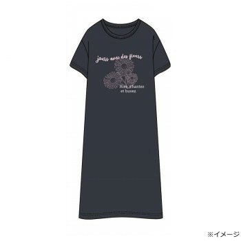 ギャルソンヌ レディスルームウェア テトロンレーヨン 天竺 無地ロゴワンピース チャコール 371756 LLサイズ 【沖縄配送不可】