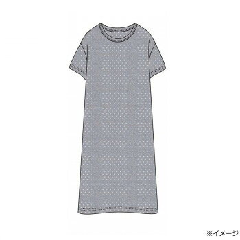 ギャルソンヌ レディスルームウェア テトロンレーヨン 天竺 ドットワンピース グレー 371776 Mサイズ 【沖縄配送不可】