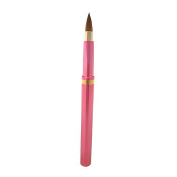竹宝堂 広島 熊野筆 メイクブラシ オートリップブラシ 尖型(ピンク)イタチ NL-7