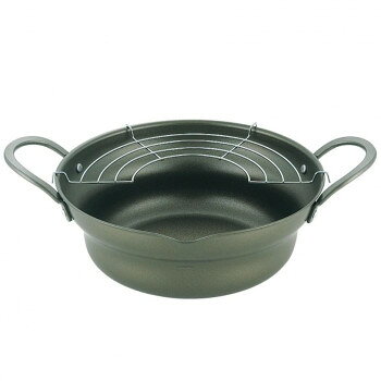 タマハシ 縁(えにし) 広口揚げ鍋アミ付 24cm EN-W24W 【沖縄配送不可】