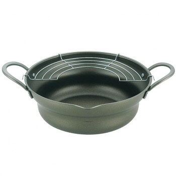 タマハシ 縁(えにし) 広口揚げ鍋アミ付 26cm EN-W26W 【沖縄配送不可】