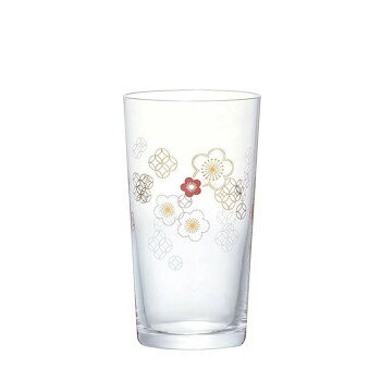 吉祥文様をあしらった「和紋」シリーズより「梅」のデザインが登場です。普段使いはもちろん、お正月・お祝い・ご挨拶などのちょっとしたプレゼントにも最適。「梅」は厳しい寒さの中、いち早く花を咲かせることから忍耐力や生命緑の象徴とされています。サイズ：口径55×高さ100mm、最大径55mm、個装サイズ：7×7×11cm重量：100g、個装重量：120g素材・材質：ソーダライムガラス仕様：容量:150ml生産国：日本