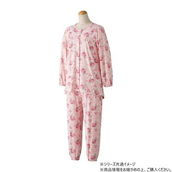 ケアファッション ワンタッチのびのびストレッチパジャマ (婦人) ピンク 3L 8003415 【沖縄配送不可】