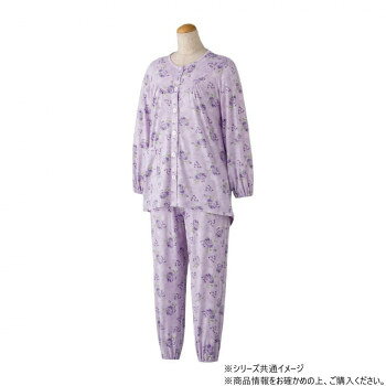 ケアファッション 大きめボタンのびのびストレッチパジャマ (婦人) パープル S 80034214 【沖縄配送不可】
