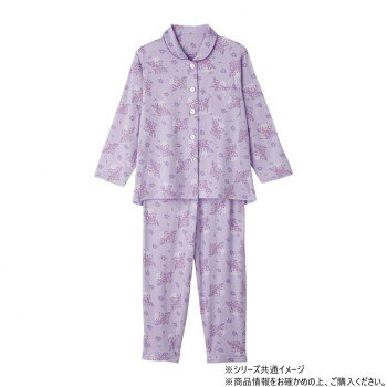 ケアファッション 大きめボタンプチサイズのびのびストレッチパジャマ (婦人) パープル M 80045211 【沖縄配送不可】