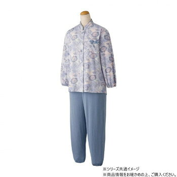 ケアファッション 大きめボタンプチサイズのびのびストレッチパジャマ (婦人) パープル L 80045612 【沖縄配送不可】