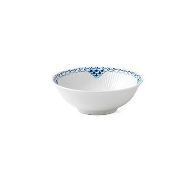 宝石をちりばめたティアラのようなテーブルウエアプリンセスです。ヨーグルトやシリアルなどにちょうど良いサイズのボウルです。また、サラダを盛りつければ、縁取りのブルーが野菜の緑や赤を鮮やかに見せます。※ハンドペイント製品です。サイズ：φ16×H5.5cm、個装サイズ：17×17×6cm重量：個装重量：440g素材・材質：ポーセリン仕様：食洗機・電子レンジ可生産国：タイ