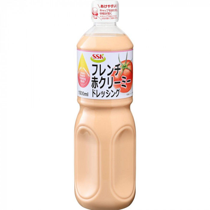 ＜＜ご注意下さい＞＞こちらの商品はメーカーよりお客様へ直接お届けの品になります。 当店での在庫はしておりません。在庫の有無はメーカー在庫のみになりますので、急な欠品や急に廃盤になる可能性がございます。こちらの商品の配送について○北海道・沖縄・離島につきましては、配送不可となりますので予めご了承お願いします。こちらの商品の包装(ラッピング)について○上記の理由(メーカーより直送)により包装はできませんので予めご了承お願いします。こちらの商品の不具合について○お届けしましたこちらの商品に不具合があった場合、商品到着日より1週間以内に当店にご連絡ください。メーカーが直接対応させて頂きます。○お客様がご自身で修理された場合、費用の負担は致しかねますので予めご了承下さい。卵とトマトの旨みをいかしたソフトな口当たりのドレッシングです。ほどよい粘度がサラダやフライ料理によく合います。※栄養成分の表示値は、目安です。内容量：1Lサイズ：個装サイズ：34×18×29cm重量：個装重量：8900g仕様：賞味期間：製造日より180日セット内容：8個入生産国：日本栄養成分：100gあたりエネルギー399kcal、たんぱく質0.7g、脂質37.5g、炭水化物13.6g、食塩相当量2.6g原材料：名称：乳化液状ドレッシング食用植物油脂(国内製造)、醸造酢、砂糖、トマトピューレー、食塩、卵、トマトケチャップ、香辛料、香味油/調味料(アミノ酸)、増粘多糖類、パプリカ色素、(一部に卵・大豆を含む)アレルギー表示：卵、大豆（原材料の一部に含んでいます）保存方法：常温で保存してください。製造（販売）者情報：エスエスケイフーズ株式会社静岡工場:静岡県焼津市高新田477-1藤枝工場:静岡県藤枝市高田957-1