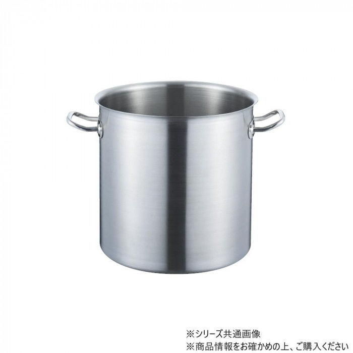 ＜＜ご注意下さい＞＞こちらの商品はメーカーよりお客様へ直接お届けの品になります。 当店での在庫はしておりません。在庫の有無はメーカー在庫のみになりますので、急な欠品や急に廃盤になる可能性がございます。こちらの商品の配送について○北海道・沖縄・離島につきましては、配送不可となりますので予めご了承お願いします。こちらの商品の包装(ラッピング)について○上記の理由(メーカーより直送)により包装はできませんので予めご了承お願いします。こちらの商品の不具合について○お届けしましたこちらの商品に不具合があった場合、商品到着日より1週間以内に当店にご連絡ください。メーカーが直接対応させて頂きます。○お客様がご自身で修理された場合、費用の負担は致しかねますので予めご了承下さい。寸胴鍋です。サイズ：個装サイズ：39.0×35.5×34.5cm重量：個装重量：3650g仕様：ガス火・IH対応生産国：中国