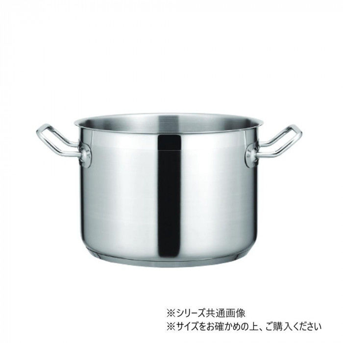 ＜＜ご注意下さい＞＞こちらの商品はメーカーよりお客様へ直接お届けの品になります。 当店での在庫はしておりません。在庫の有無はメーカー在庫のみになりますので、急な欠品や急に廃盤になる可能性がございます。こちらの商品の配送について○北海道・沖縄・離島につきましては、配送不可となりますので予めご了承お願いします。こちらの商品の包装(ラッピング)について○上記の理由(メーカーより直送)により包装はできませんので予めご了承お願いします。こちらの商品の不具合について○お届けしましたこちらの商品に不具合があった場合、商品到着日より1週間以内に当店にご連絡ください。メーカーが直接対応させて頂きます。○お客様がご自身で修理された場合、費用の負担は致しかねますので予めご了承下さい。IH対応の半寸胴鍋です。※蓋は別売です。サイズ：外径295×深さ180mm、個装サイズ：35.0×35.0×35.0cm重量：2.4kg、個装重量：200g仕様：IH対応蓋無し容量:11.1リットル板厚:0.8mm底径:260mm生産国：中国