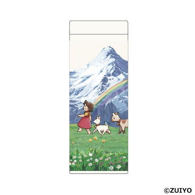 アルプスの少女ハイジデザインのステンレスボトルです。サイズ：W74×D74×H194mm、個装サイズ：11×11×18cm重量：270g、個装重量：300g素材・材質：本体:ステンレス鋼蓋:ポリプロピレン(PP)シリコーンゴムホルダーキャップ:シリコーンゴム仕様：容量:580ml(C)ZUIYO生産国：中国