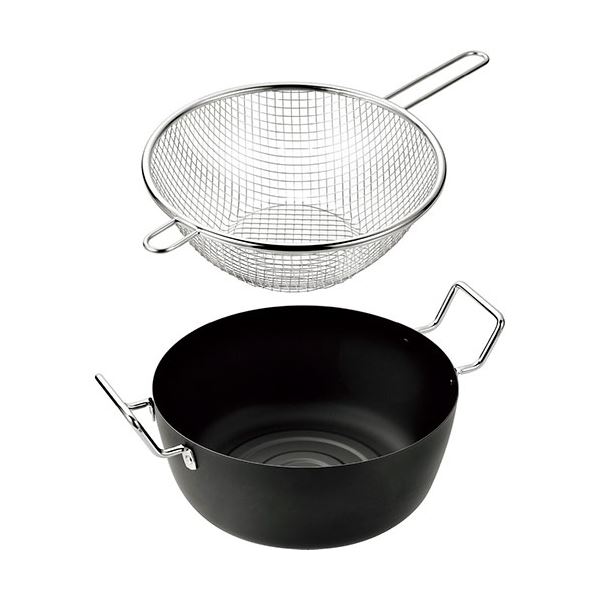 よこやま 燕熟の技 天ぷら鍋22cm＆手付きフライヤー22cm EJTF-500 【北海道・沖縄・離島配送不可】