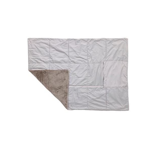 楽天フジックス超軽量！ ハーフケット コンパクト収納 アウトドア カポック綿 あったか 約100×140cm GYBE グレーベージュ