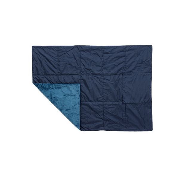 楽天フジックス超軽量！ ハーフケット コンパクト収納 アウトドア カポック綿 あったか 約100×140cm NV ネイビー