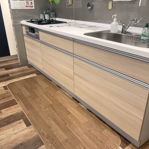 キッチンマット 約60cm×約240cm ブラウン フローリング クッションフロア CF ラグ 抗菌 防カビ さらっと加工 ペット マット 【北海道・沖縄・離島配送不可】