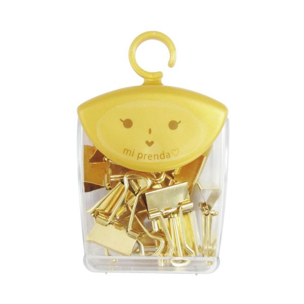 （まとめ）ミツヤ 金のツレテッテ ダブルクリップ豆 口幅15mm TM-71GD-150 1セット(50個：10個×5ケース)〔×5セット〕