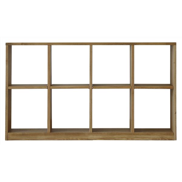 シェルフ 収納ラック 〔2×4段〕 ナチュラル 木製 パイン材 スリム 収納家具 オープンラック ローゼル 組立品 【北海道・沖縄・離島配送不可】(3)