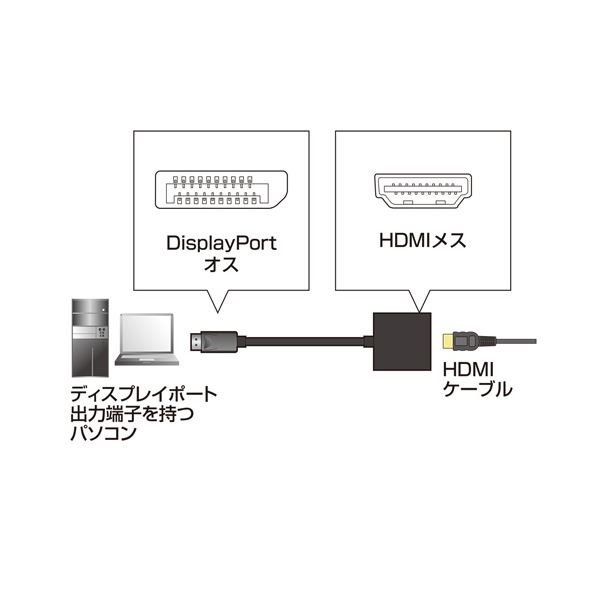 サンワサプライ DisplayPort-HDMI変換アダプタ AD-DPPHD01 3