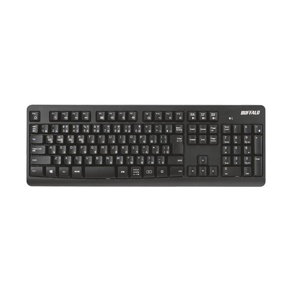 バッファローBluetoothフルキーボード スタンダード ブラック BSKBB100BK 1台 【北海道・沖縄・離島配送不可】