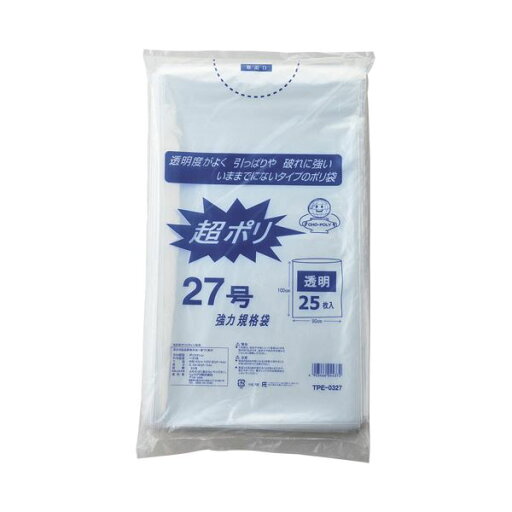 リュウグウ 超ポリSタイプ 透明 27号 厚み0.03mm TPE-0327 1パック(25枚) 【北海道・沖縄・離島配送不可】 リュウグウ 超ポリSタイプ 透明 27号 厚み0.03mm TPE-0327 1パック(25枚) 【北海道・沖縄・離島配送不可】
